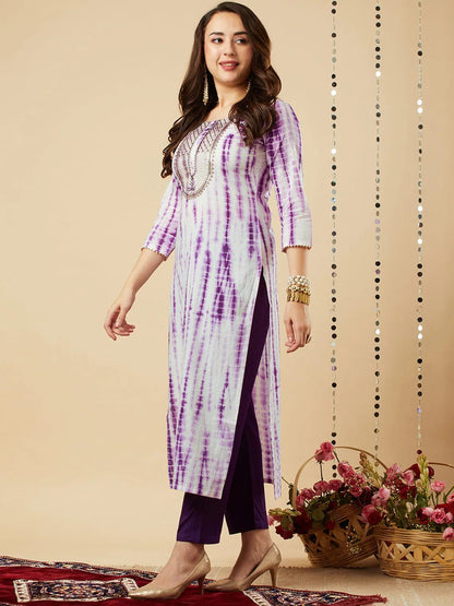 Women Designer Indian Kurta Pant Dupptta Purple Women Kurti Wedding Kurta