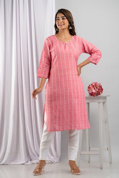 Women's Rayon Straight Printed Kurta Pant, Summer Kurta Pant Set