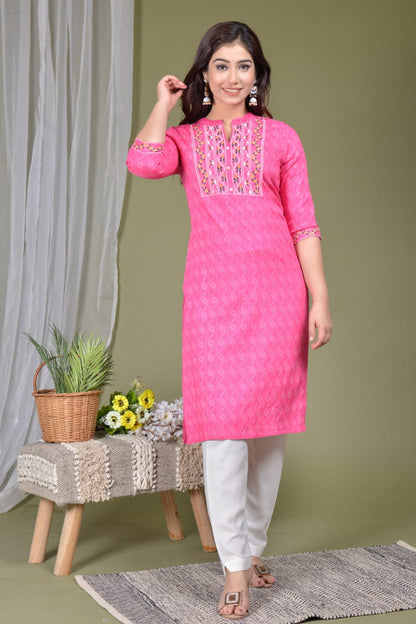 Women Pakistani Peach Kurta Kurti Pant Printed Kurti Pant Set